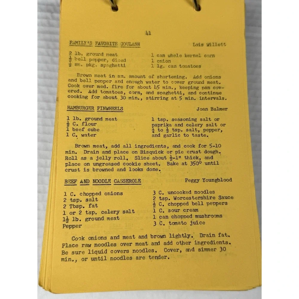 Vintage Favorite Recipes Cookbook Agape United Methodist Church Lubbock, TX 1973